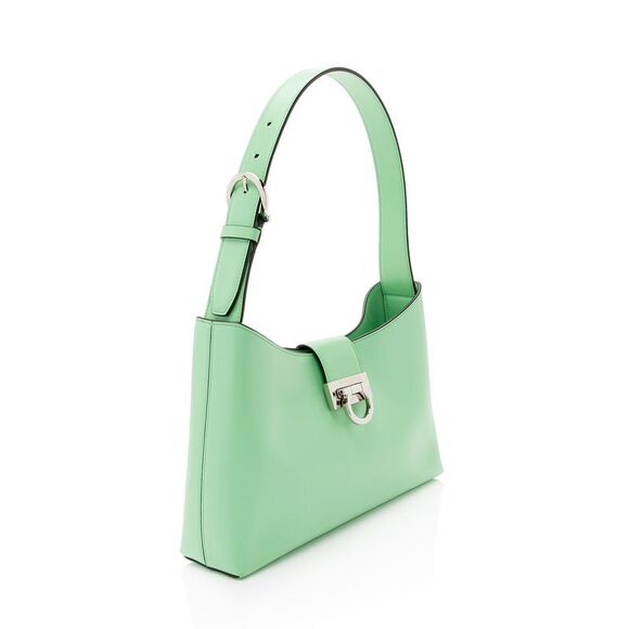 Ferragamo Leather Gancio Trifolio Small Shoulder Bag - Picture 2 of 10